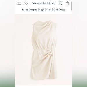 Abercrombie Satin Draped High-Neck Mini Dress